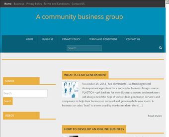 A community business group web screenshot