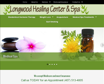 Longwood Healing Center & Spa web screenshot