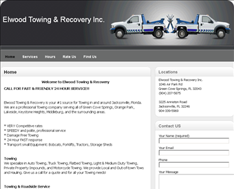 Elwood Towing & Recovery web screenshot