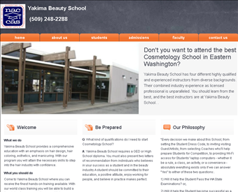 Yakima Beauty School web screenshot