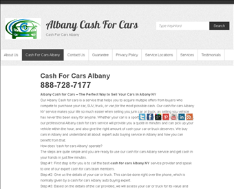 Albany Cash For Cars web screenshot