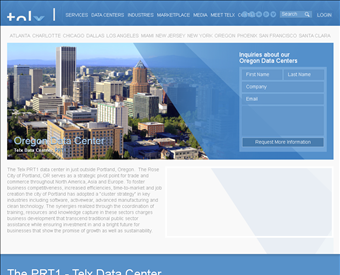 Telx PRT1 - Portland Interconnection and Colocation Data Center web screenshot