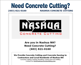 Nashua Concrete Cutting web screenshot
