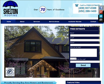 Shelton Roofing web screenshot