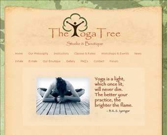 The Yoga Tree web screenshot