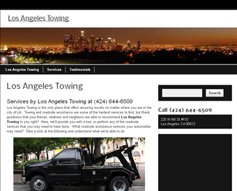 Towing Los Angeles web screenshot