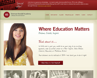 Sherman Kendalls Academys of Beauty Arts and Sciences web screenshot