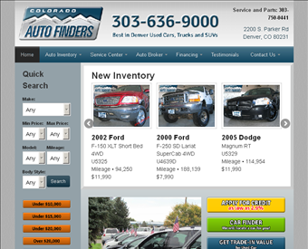 Colorado auto finders web screenshot