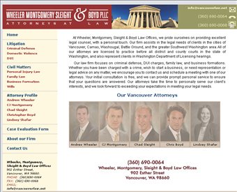 Wheeler Montgomery Sleight & Boyd Law Offices web screenshot