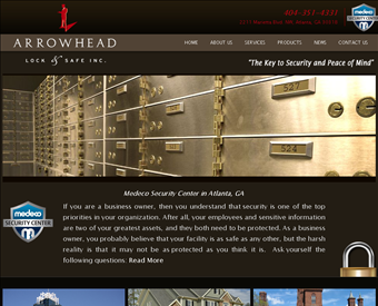 Arrowhead Lock & Safe Inc web screenshot
