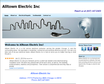 Alltown Electric Inc web screenshot