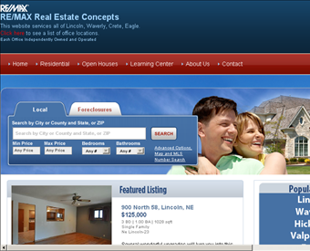 RE/MAX Real Estate Concepts web screenshot