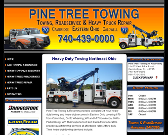 Pine Tree Towing web screenshot