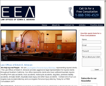 Law Offices of Edwin E. Akhavan web screenshot