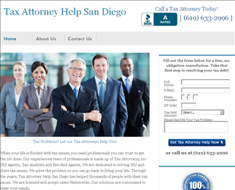 Tax Attorney Help San Diego web screenshot