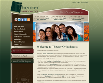Theurer Orthodontics web screenshot