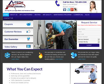 A-Tech Heating and Cooling LLC web screenshot
