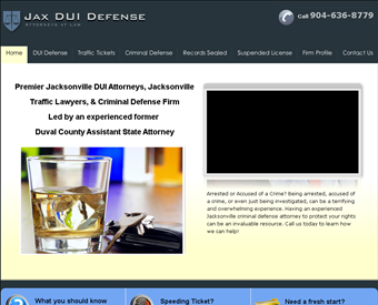Jax DUI Defense web screenshot