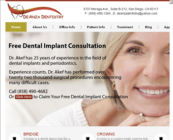 De Anza Dentistry web screenshot