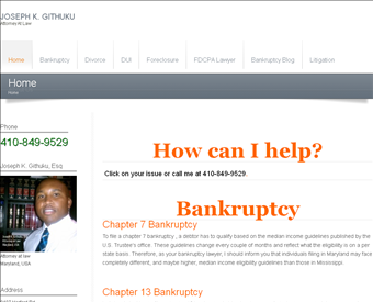 Joseph K. Githuku, LLC web screenshot