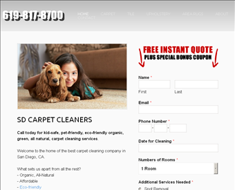 SD Carpet Cleaners web screenshot