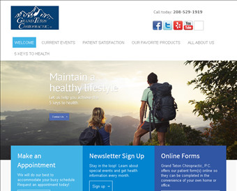 Grand Teton Chiropractic web screenshot