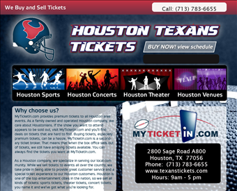 Texans Tickets web screenshot