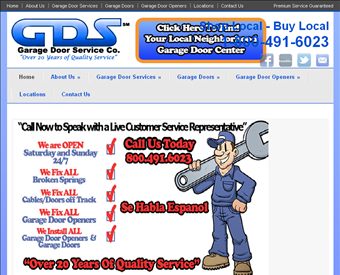 Garage Door Service Co. web screenshot