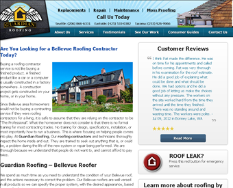Guardian Roofing web screenshot