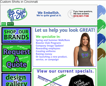 The T-Shirt Co web screenshot