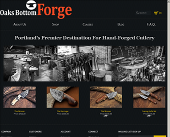 Oaks Bottom Forge web screenshot