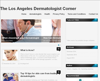 The Los Angeles Dermatologist Corner web screenshot