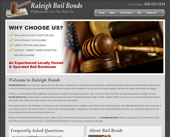 Bail Bonds Raleigh web screenshot