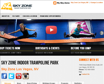 SKY ZONE INDOOR TRAMPOLINE PARK web screenshot