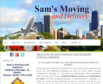 Sam's Moving and Delivery web screenshot