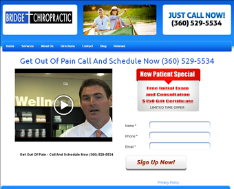 Bridge Chiropractic web screenshot