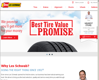 Les Schwab Tire Center Vancouver Andresen web screenshot