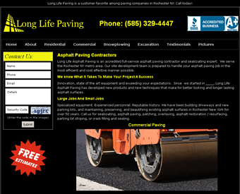 Long Life Paving web screenshot