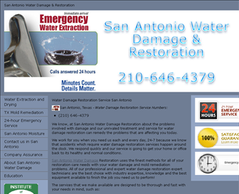 San Antonio TX Water Damage | Water Extractions web screenshot