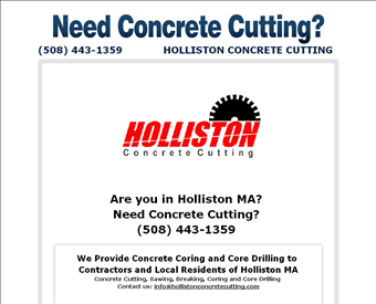 Holliston Concrete Cutting web screenshot