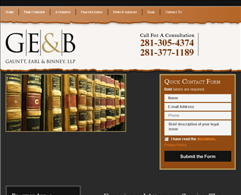 Gauntt, Earl & Binney LLP web screenshot