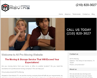 All Pro Moving web screenshot