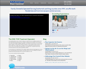 Lynwood Exterminators - Aadvantage Pest Control web screenshot