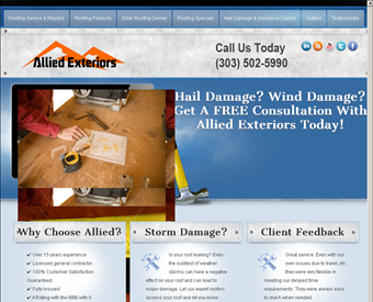 Allied Exteriors web screenshot
