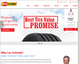 Les Schwab Tire Center Silverton web screenshot