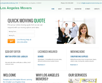 Los Angeles Movers web screenshot