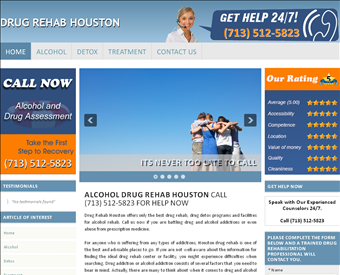 Alcohol Drug Rehab Houston web screenshot