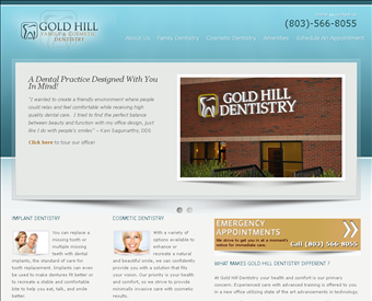 Gold Hill Dentistry web screenshot