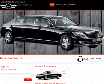 Miami Florida Limousine web screenshot