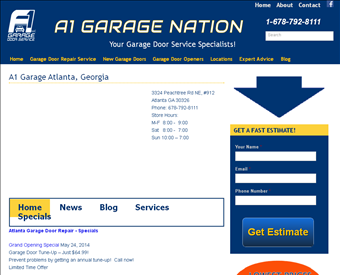 A1 Garage Door Repair Service - Atlanta web screenshot